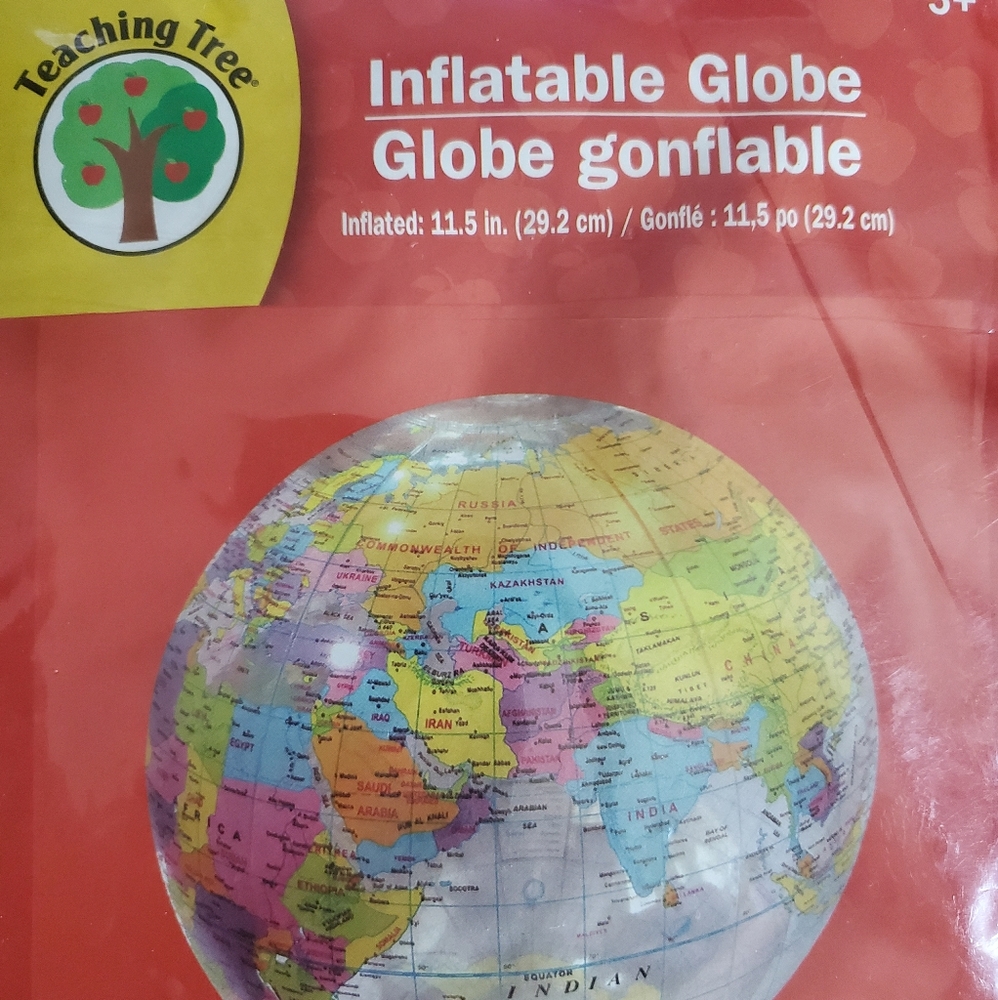 Globe. 11"  inflatable plastic